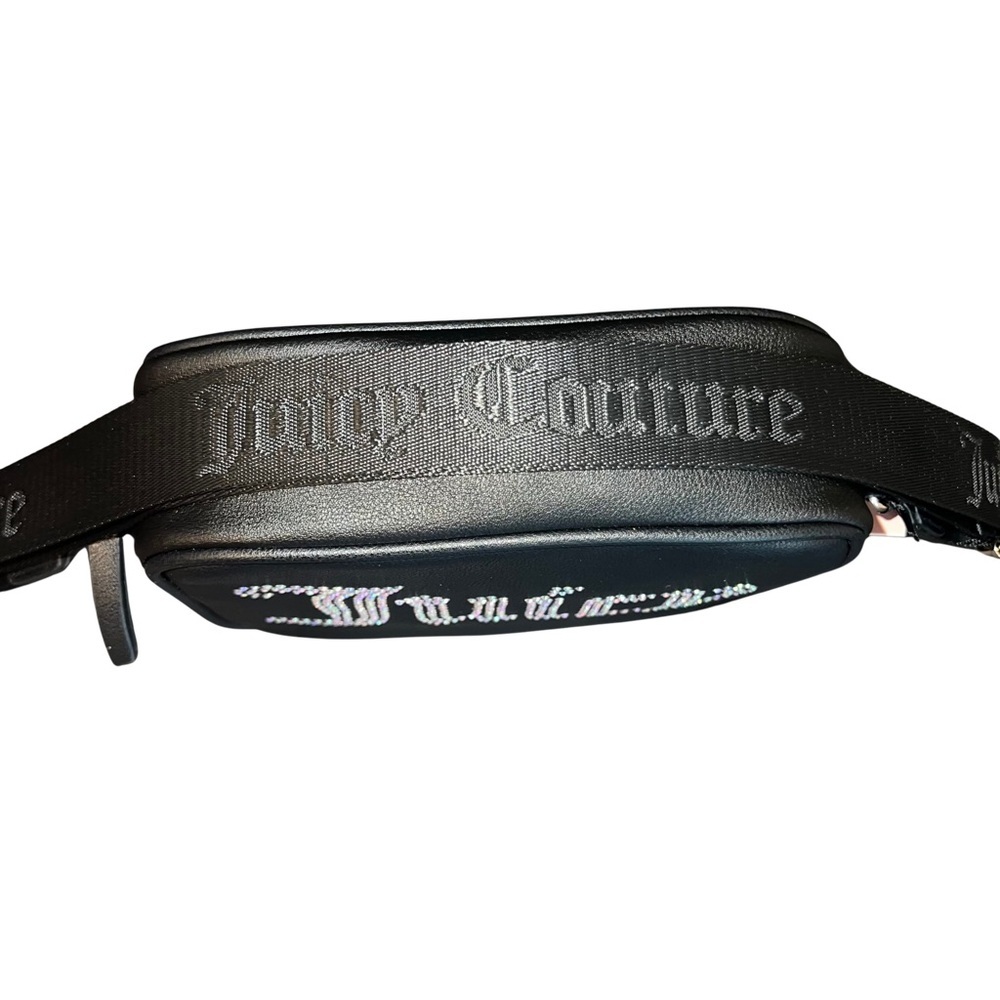 Juicy Couture Black Crossbody Bag with Pink Crystal 'Juicy' Logo - Picture 6 of 6